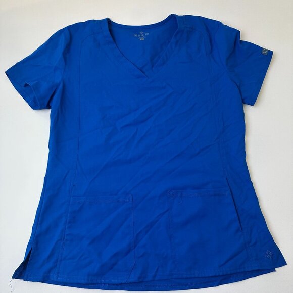 Med Couture Insight Scrub Top Womens Medium V Neck Short Sleeve Nursing Pockets - Picture 1 of 10
